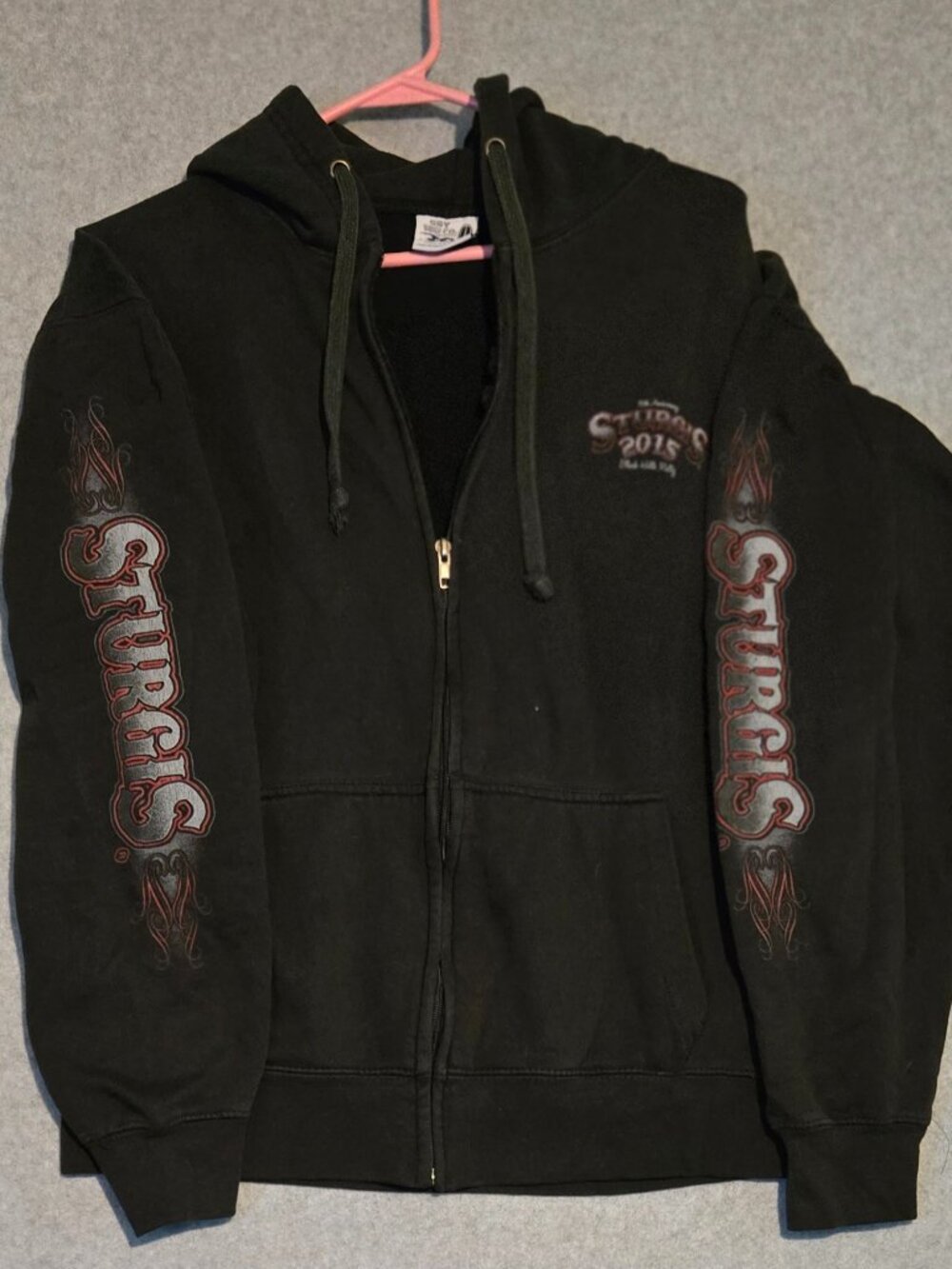 2015 Sturgis 75th Anniversary Motorcycle Black Hills Rally Size M Zip Up